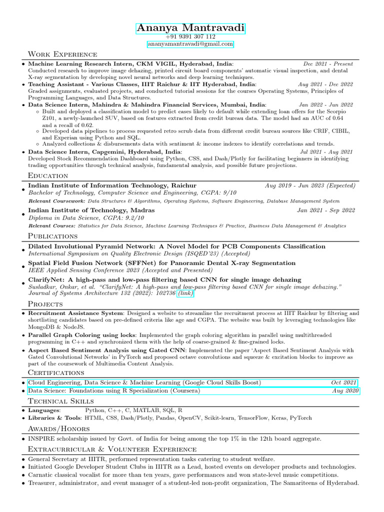 DATA STRUCTURES AND ALGORITHMS IN RESUME visual data 7