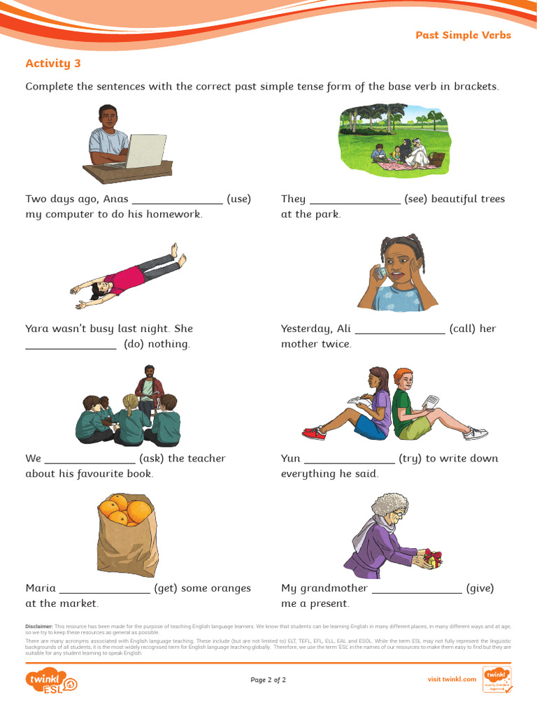 Past Simple Verb Practice Worksheet | PDF | Language Arts & Discipline