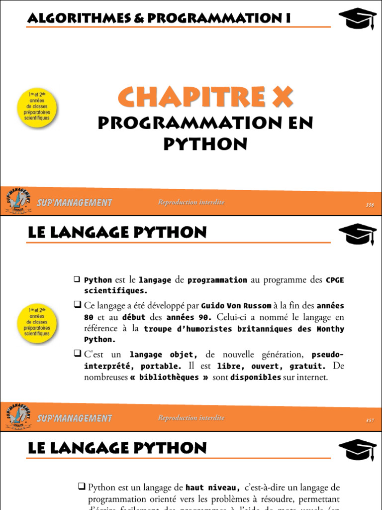 Programmation en Python pour CPGE | PDF | Structure de contrôle ...