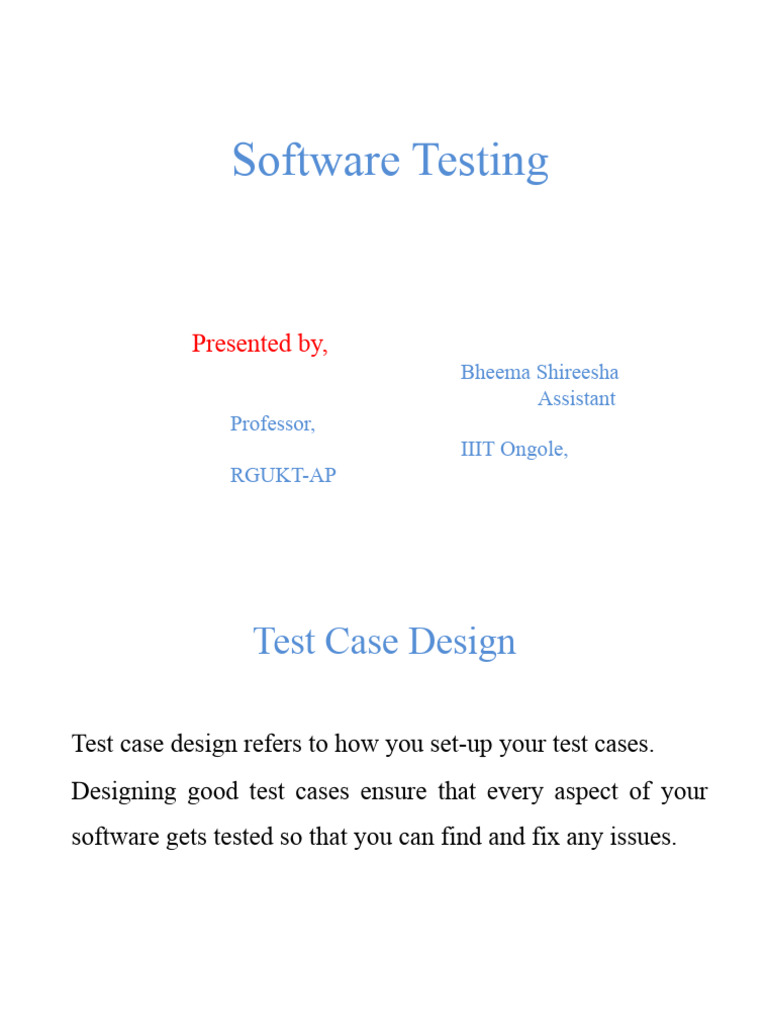 Effective Software Test Case Design | PDF | Software Testing | Software ...