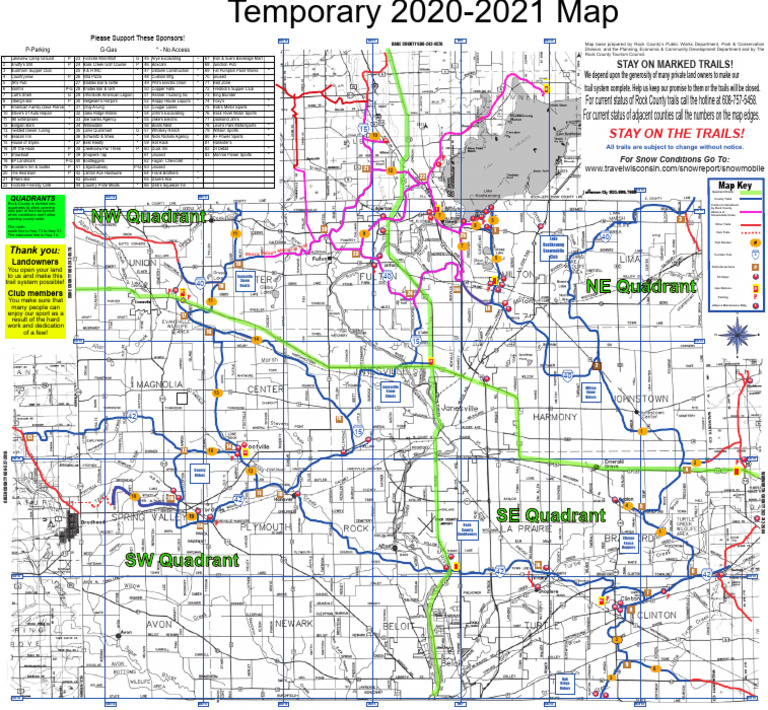 Rock County Snowmobile Trail Map | PDF