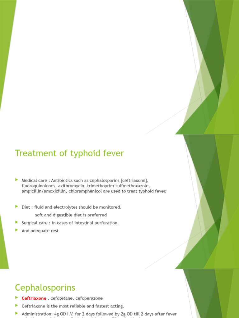 Typhoid Fever Treatment Guide | PDF | Clinical Medicine | Medical ...
