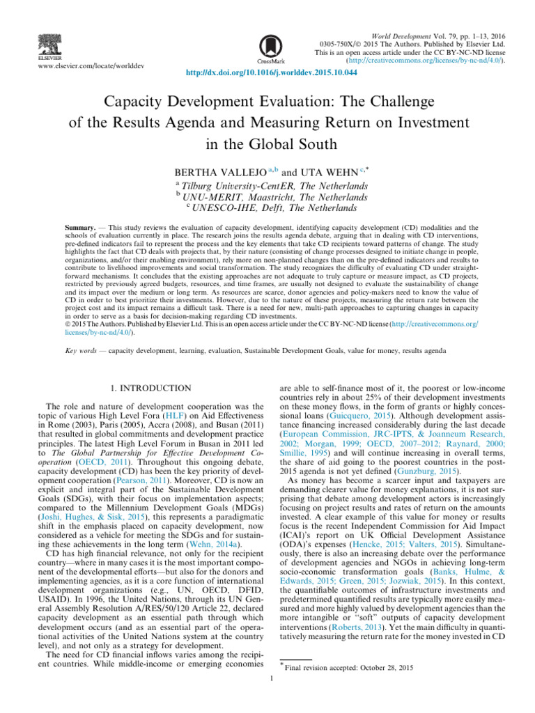 Capacity Development Evaluation Pdf Capacity Building Official