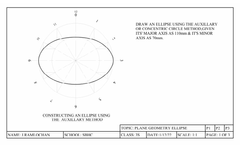 Plane Geometry Ellipse | PDF