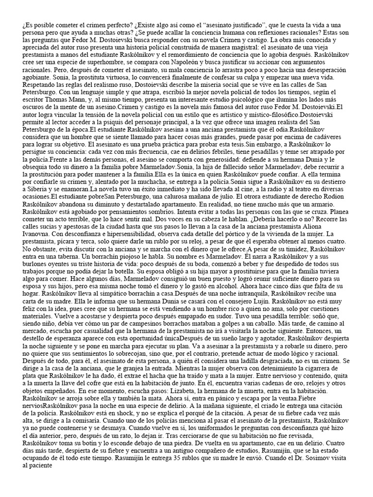 Es Posible Cometer El Crimen Perfecto | PDF | Crimen y castigo