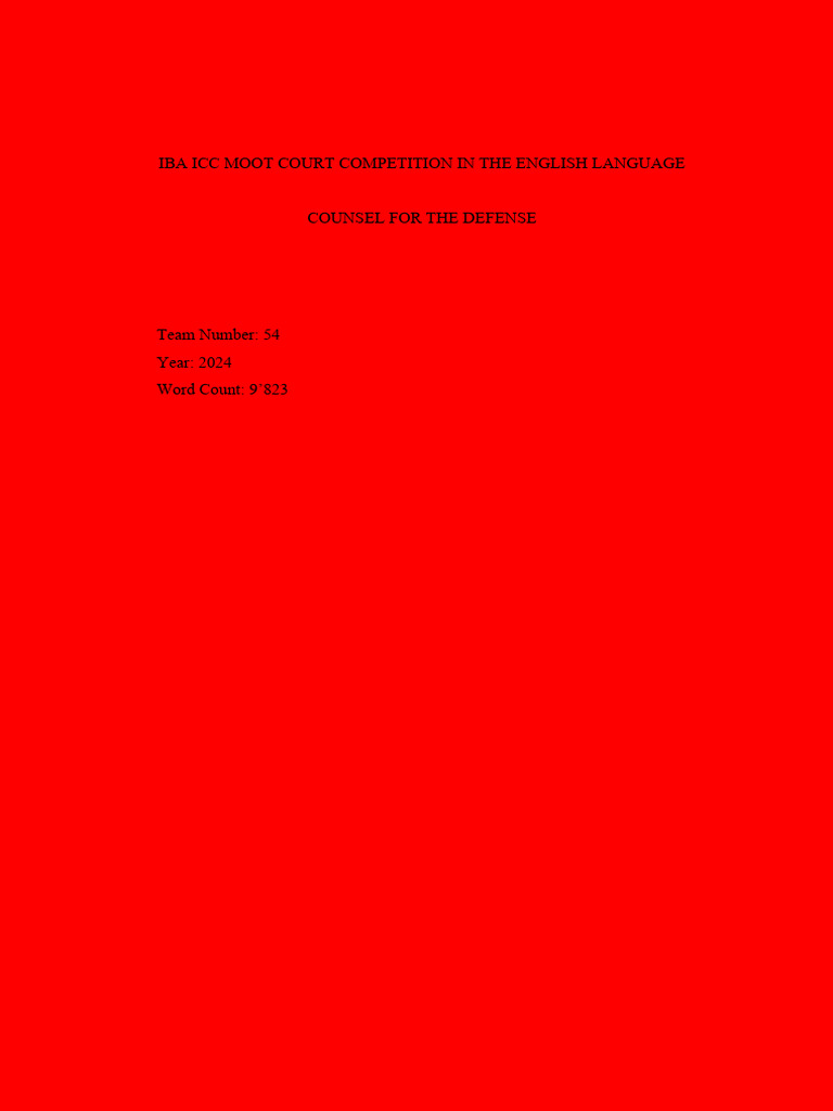 Iic moot memorial defense 2024 pdf international criminal court