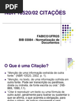 Normatização de Documentos - Citações - FABICO-UFRGS