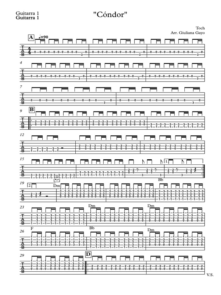 Arr. Condor - Toch - Guitarra 1 | PDF | Ornithology | Birds Of Prey