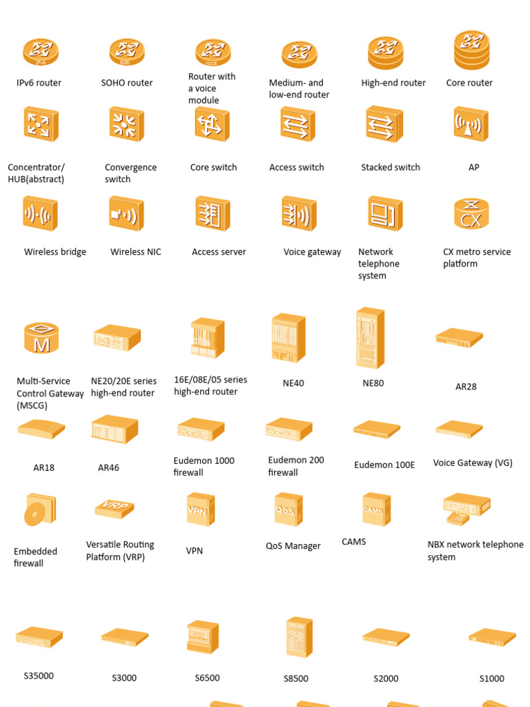 Network Element Icons | PDF | Network Switch | Router (Computing)