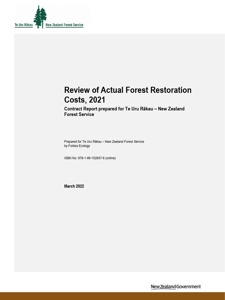 Review of Actual Forest Restoration Costs 2021 Forbes Ecology v2 | PDF