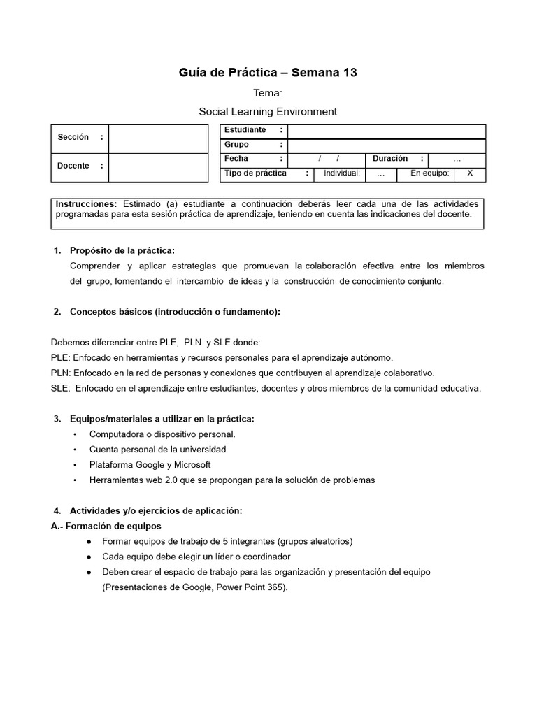 Guía Práctica 13 | PDF | Maestros | Aprendizaje