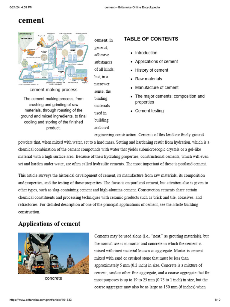 Overview of Cement Manufacturing | PDF | Cement | Concrete