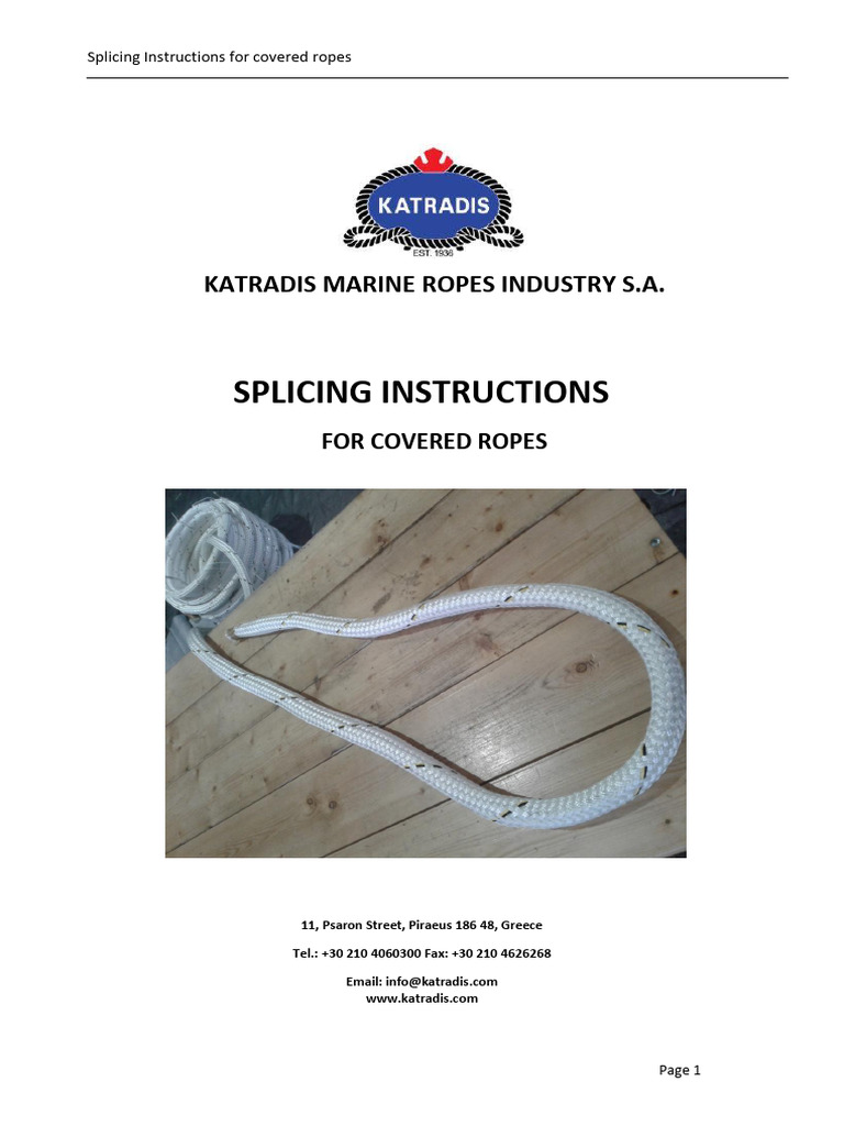 Splicing Instructions Double Braided Ropes Download Free PDF Rope