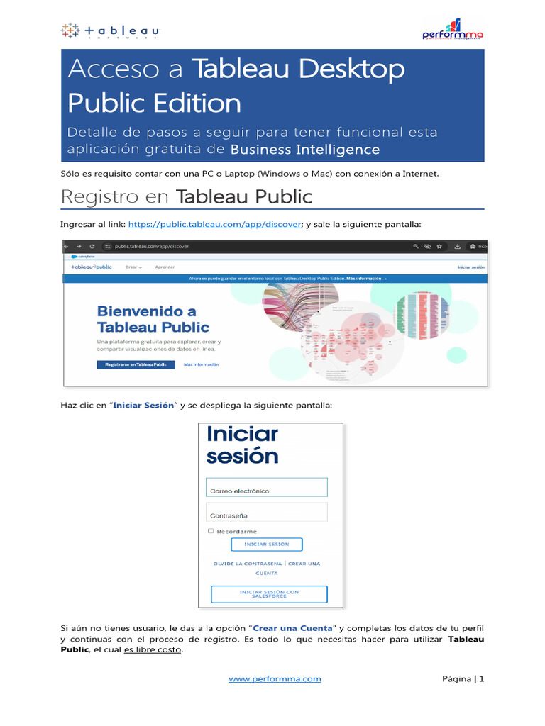 Guía para usar Tableau Public Gratis | PDF | Microsoft Windows ...