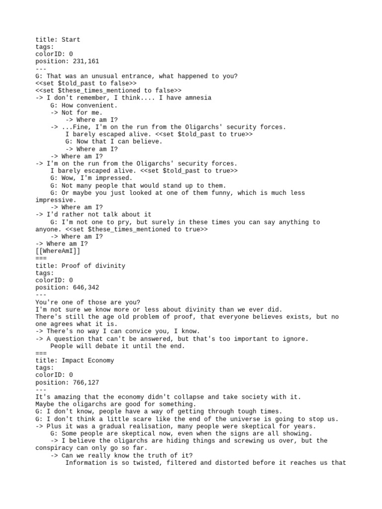 SciFi Prototype - Yarn | PDF