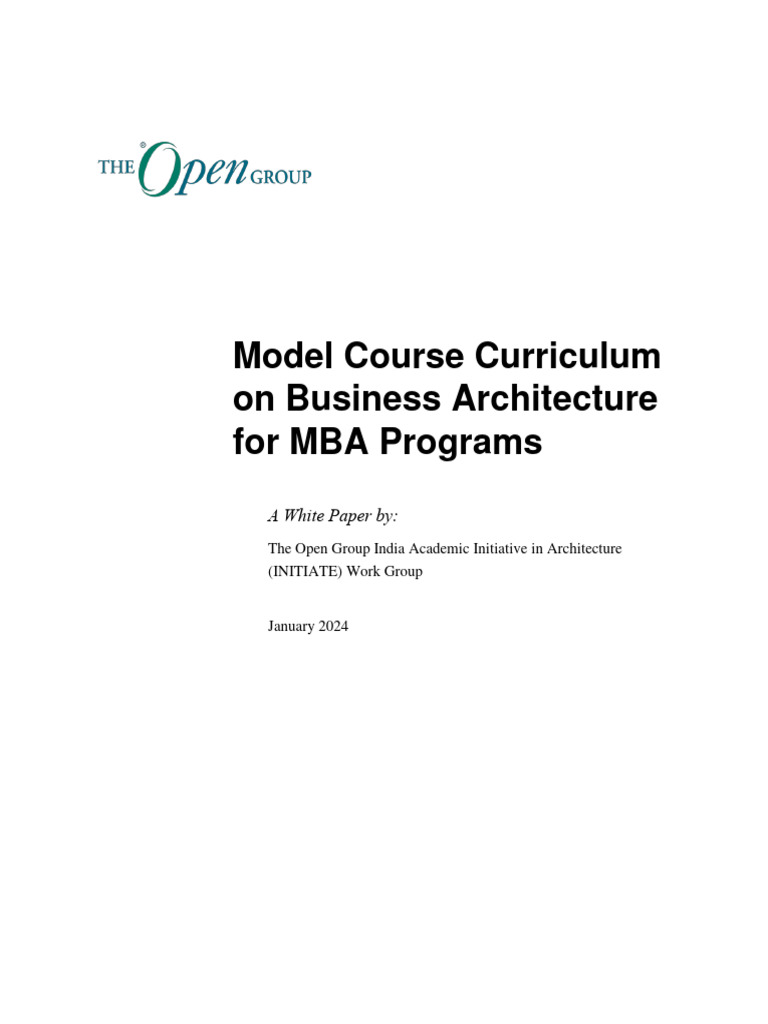 Course Curriculum On Biz Architecture For MBA Programs 1705037797 | PDF ...