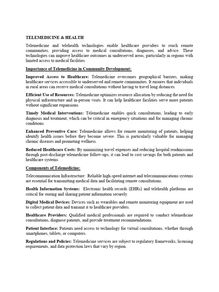 Telemedicine and Health | Download Free PDF | Health Care | Medicine