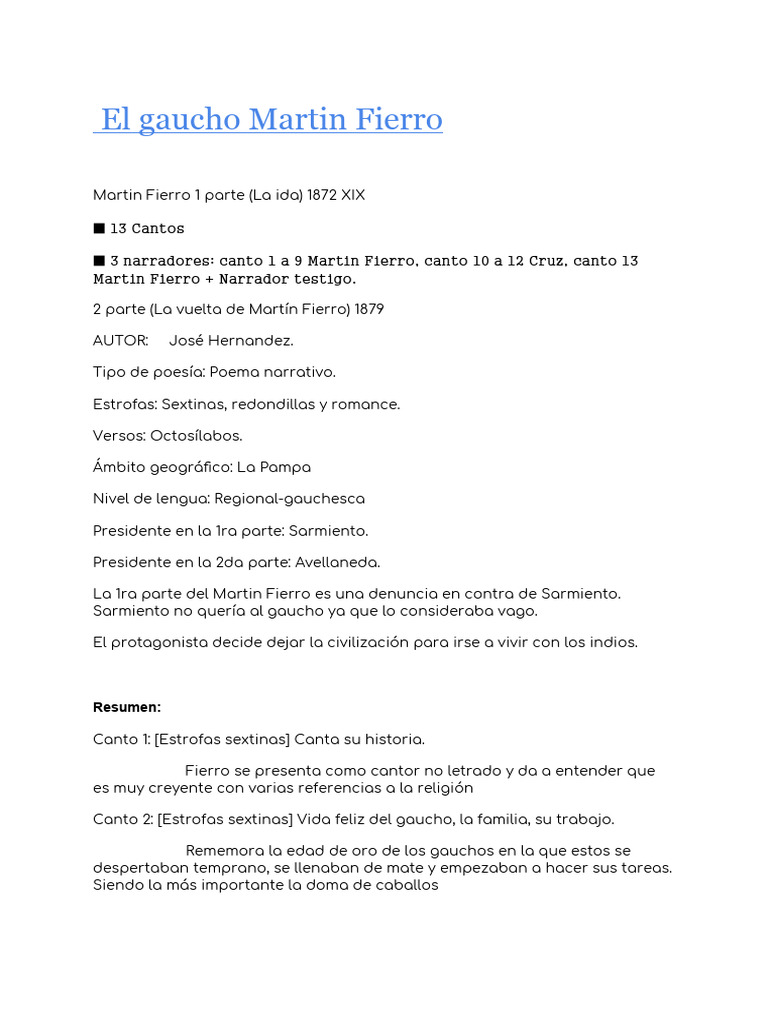 El Gaucho Martin Fierro Pdf