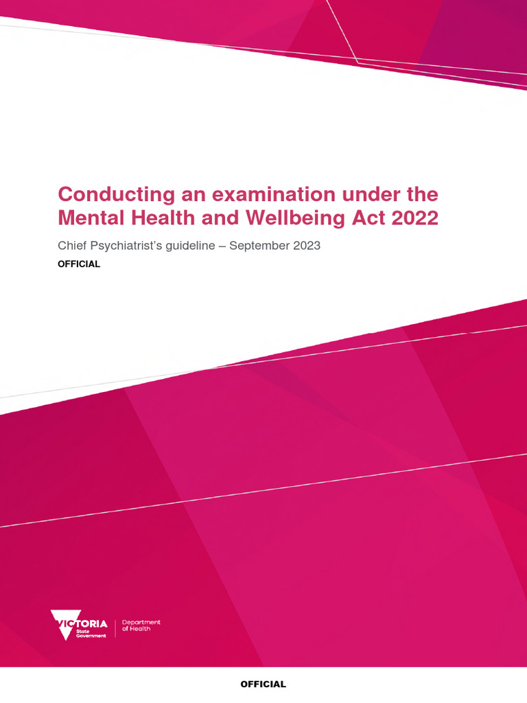 Chief Psychiatrist's Guideline Conducting An Examination Under The Mhwa ...