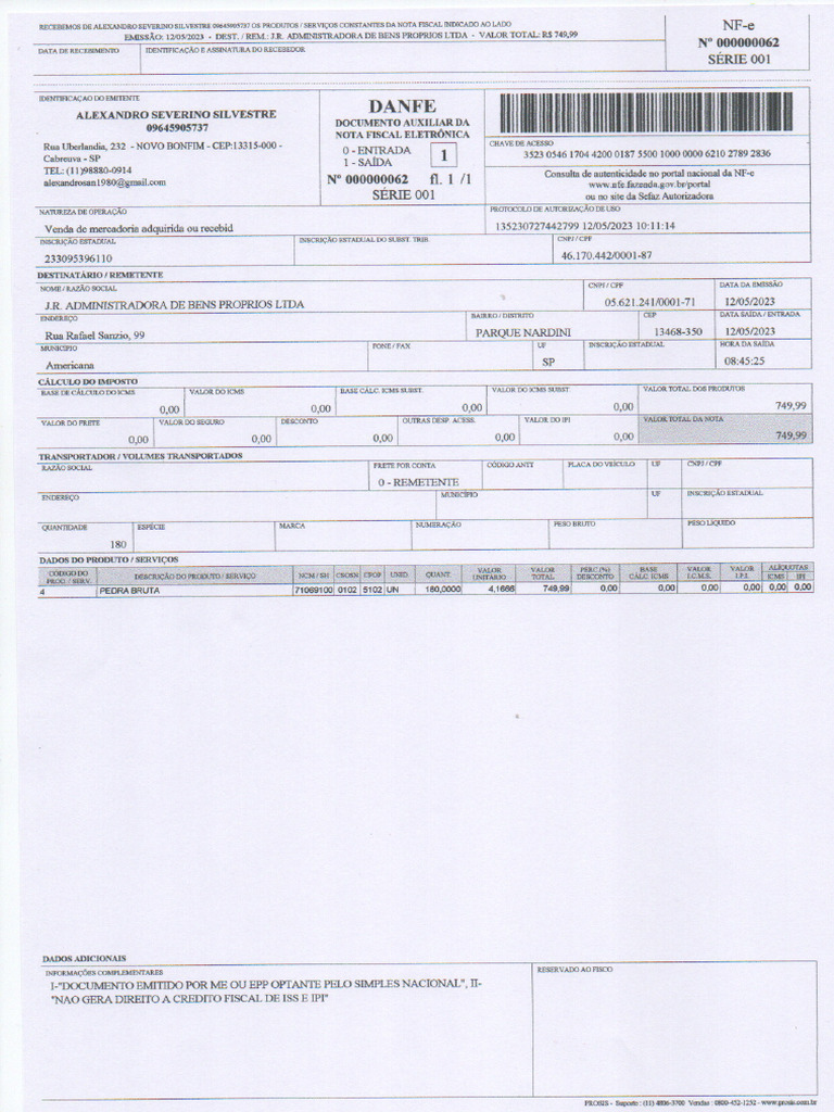 Nota Fiscal | PDF