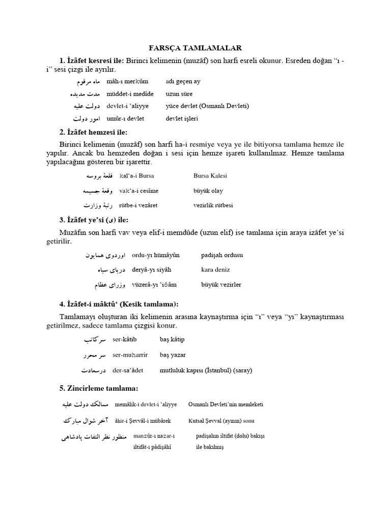 Konu 13 Farsça İsim Tamlaması | PDF
