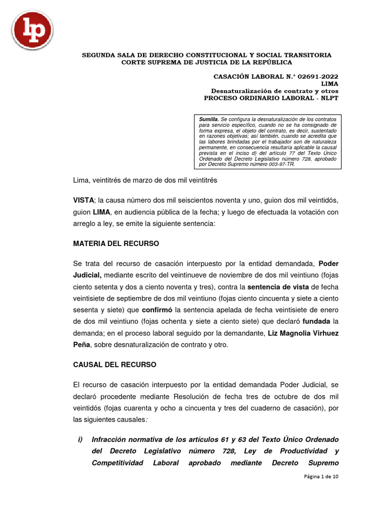 casacion-laboral-02691-2022-lima-lpderecho-pdf-derecho-laboral