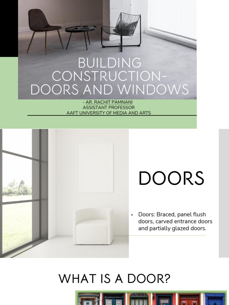 Types of Doors and Windows in Construction | PDF | Window | Door