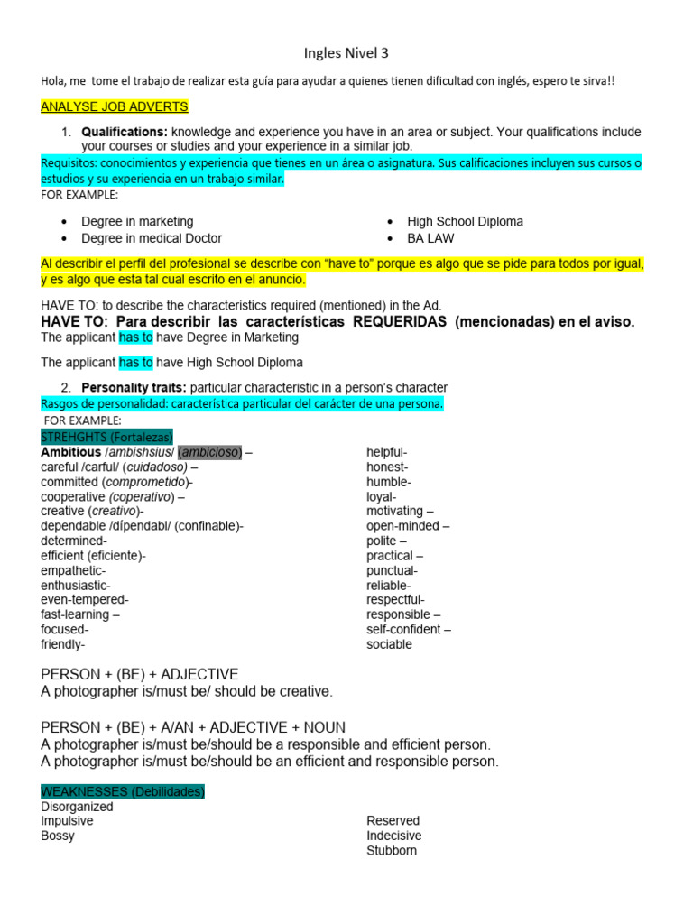 Ingles 3 | PDF | Career & Growth | Business