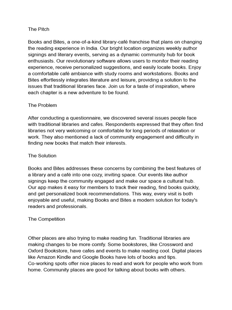 Books and Bites Script | PDF | Fee | Expense