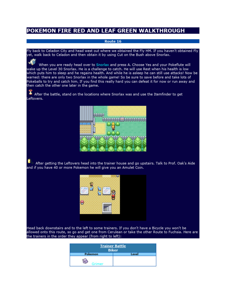 Part 10 POKEMON FIRE RED AND LEAF GREEN WALKTHROUGH | Download Free PDF ...