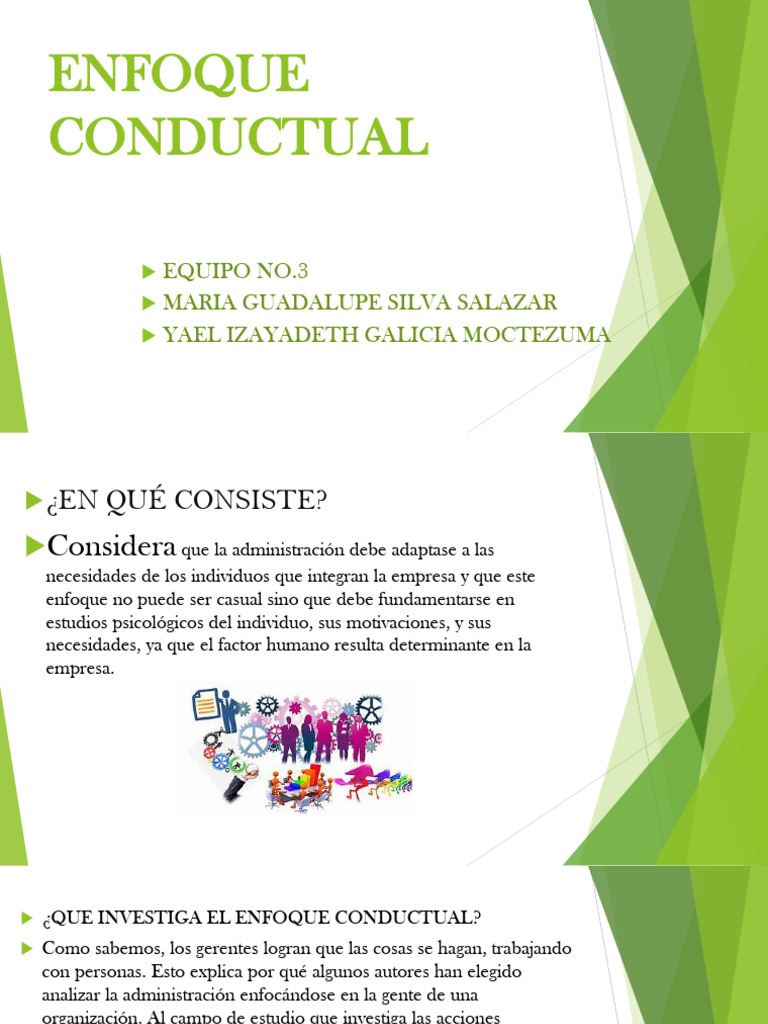 Enfoque Conductual en Administración | PDF | Comportamiento | Ciencias ...