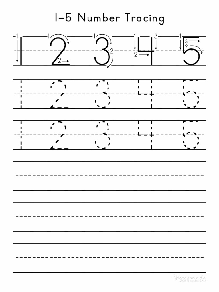 Number Tracing Worksheets 1 5 PDF