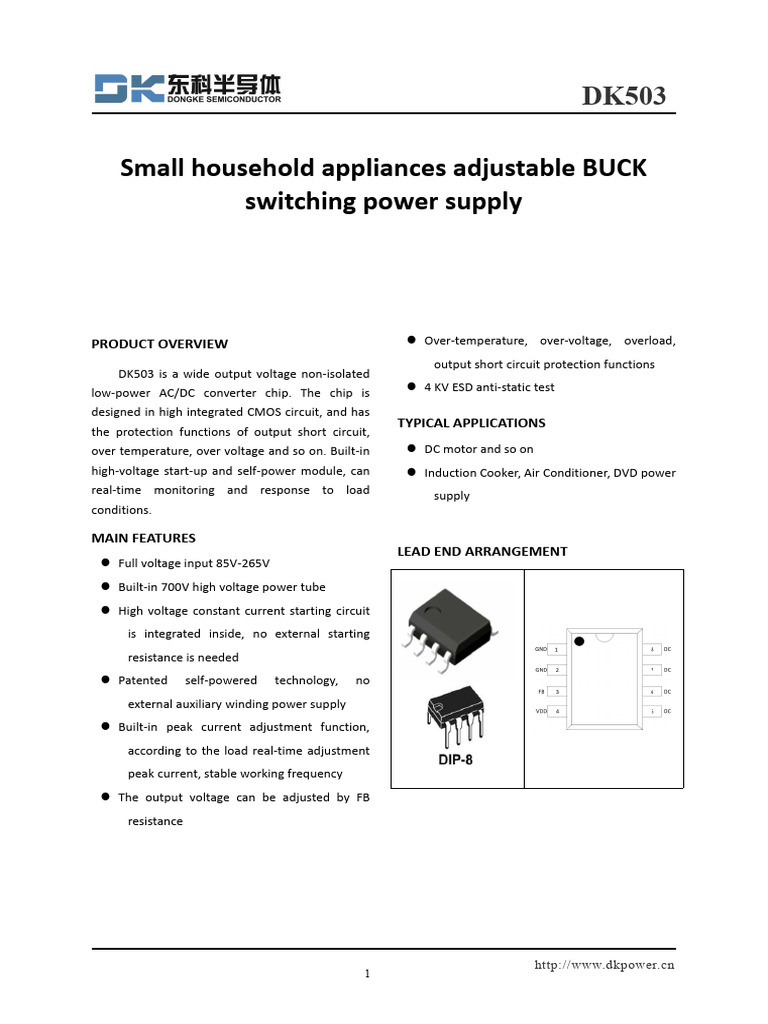 Small household appliances adjustable buck switching power supply pdf