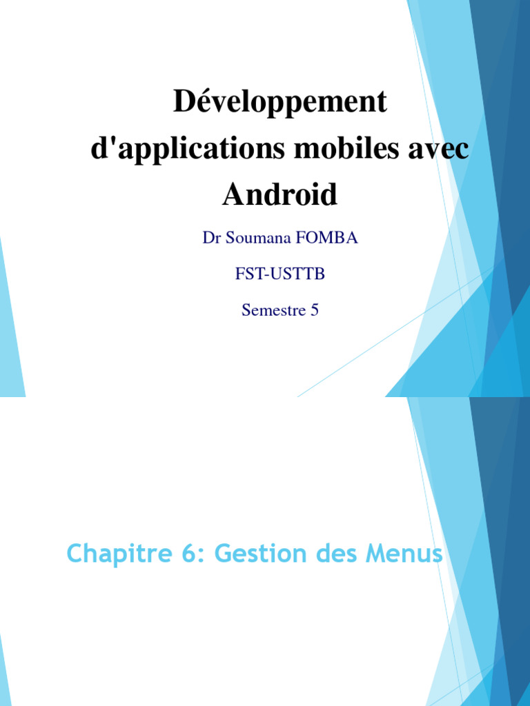 Gestion des Menus dans Android | PDF | Android (Système d'exploitation ...