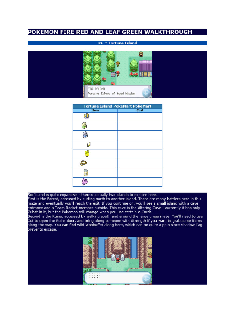 Part 24 POKEMON FIRE RED AND LEAF GREEN WALKTHROUGH | PDF | Pokémon | Nintendo Franchises