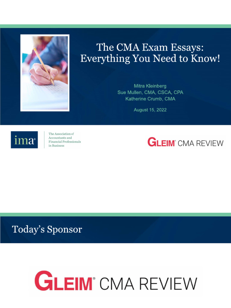 CMA Exam Essays | PDF