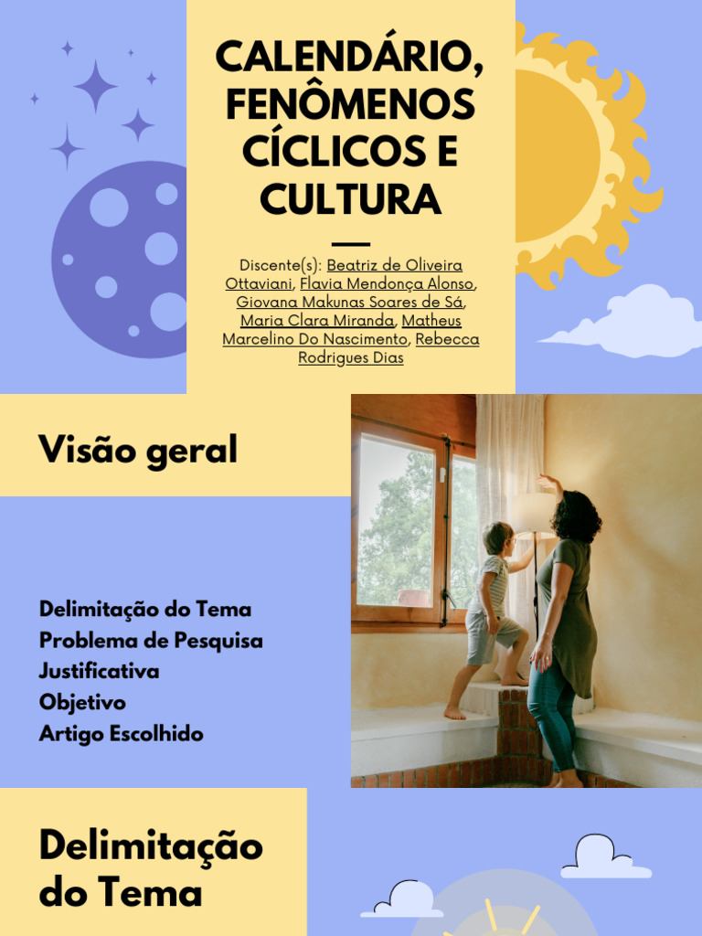 Calendários e Fenômenos Cíclicos 4º Ano | PDF | Sol | Terra