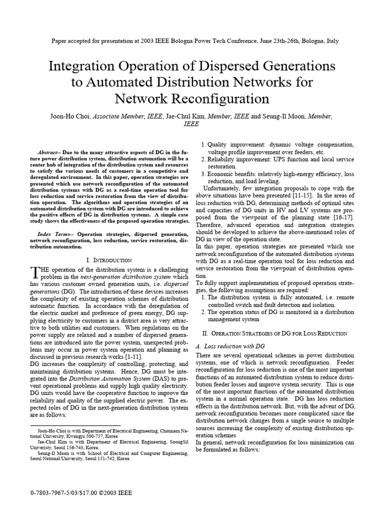 Sample Paper Conference 01 | PDF | Electric Power Distribution ...