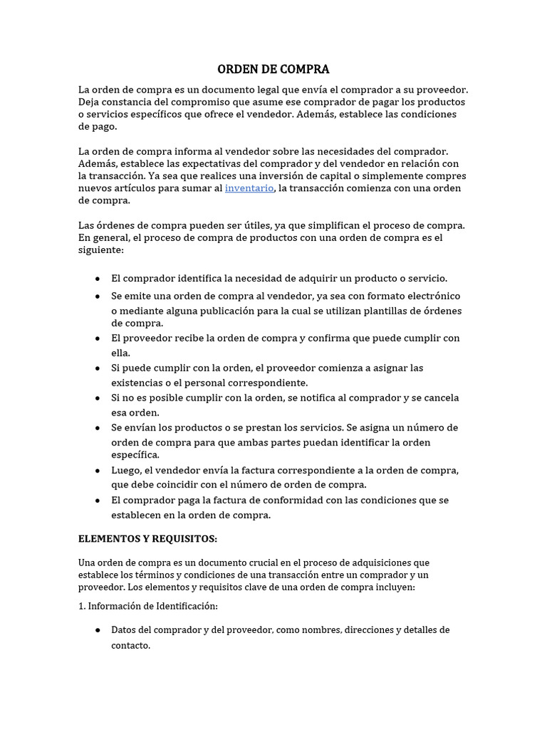 Orden de Compra | PDF | Business | Usabilidad
