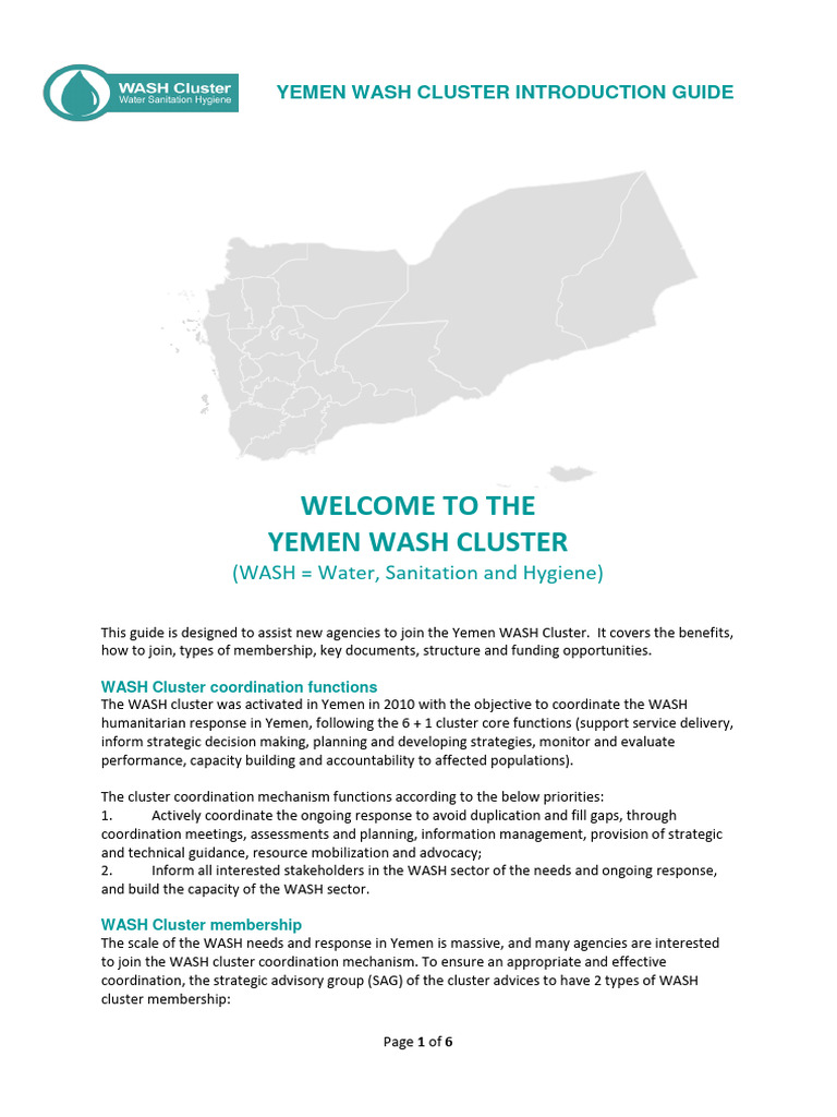 YWC Guide For New WASH Cluster Partners | PDF | Wash | Non Governmental ...