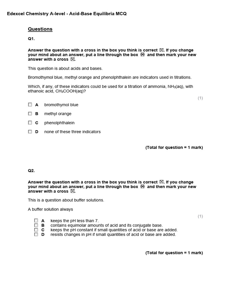 Acid Base Titration Mcq Pdf Pharmaceutical Analysis