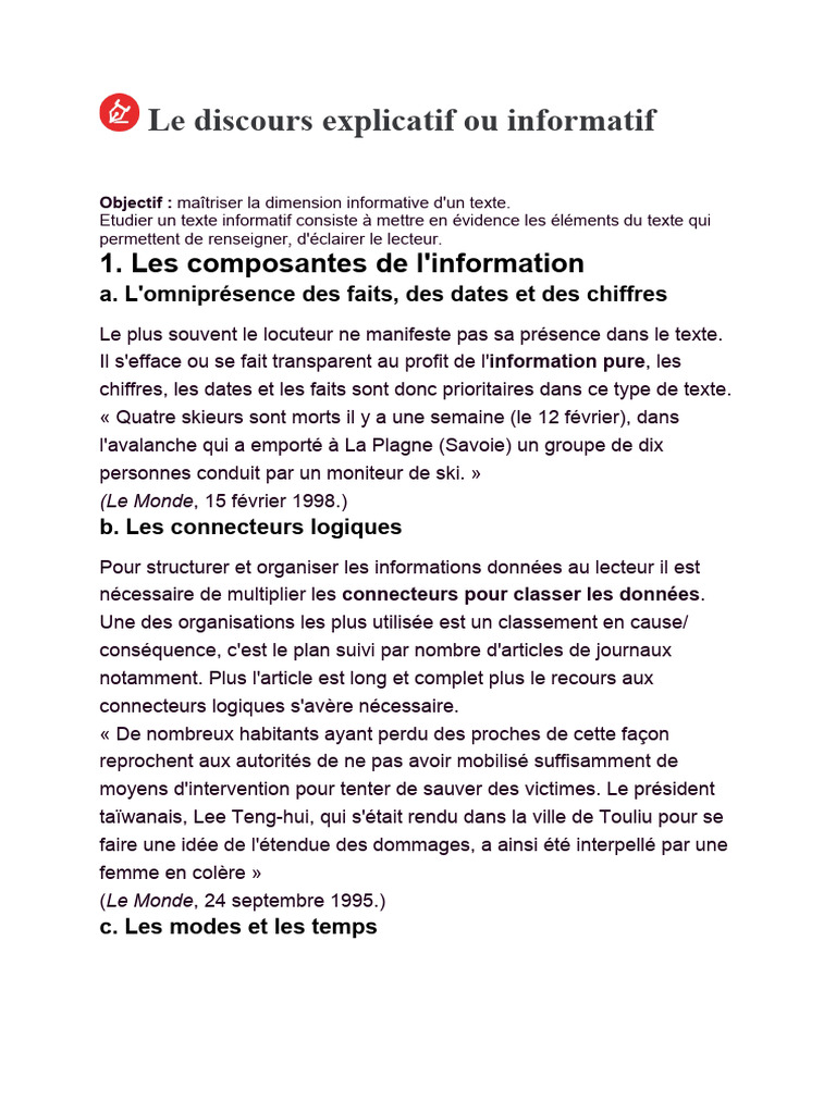 Le discours explicatif décrypté | PDF | Jean-Jacques Rousseau