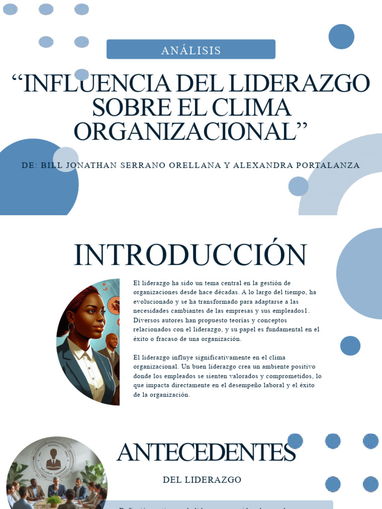 Influencia del Liderazgo en el Clima Organizacional | PDF | Liderazgo ...