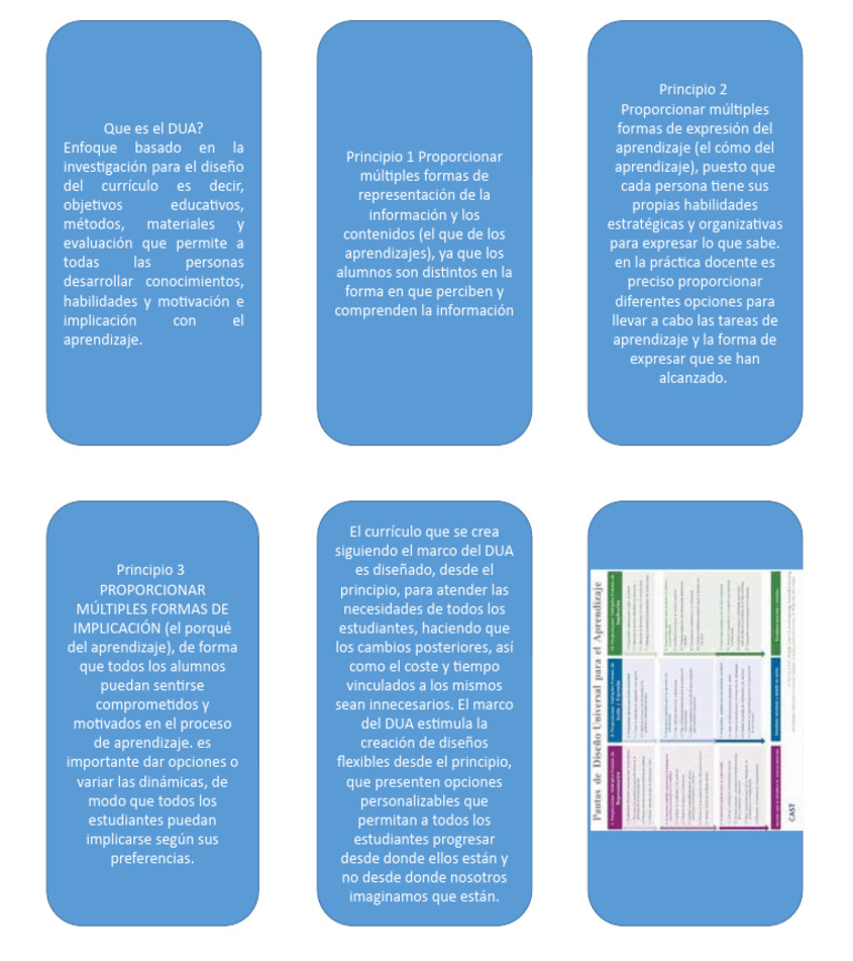 Principios del Diseño Universal para el Aprendizaje | PDF | Aprendizaje ...