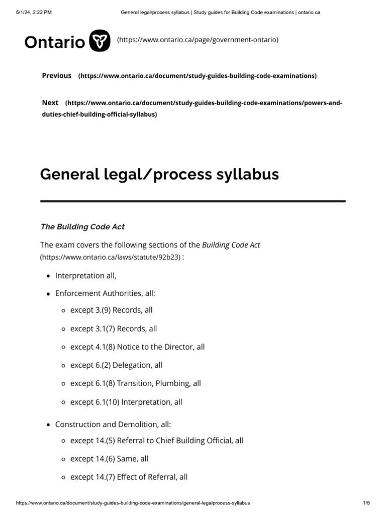 Building Code Exam Syllabus Overview | PDF | Building Code | Justice