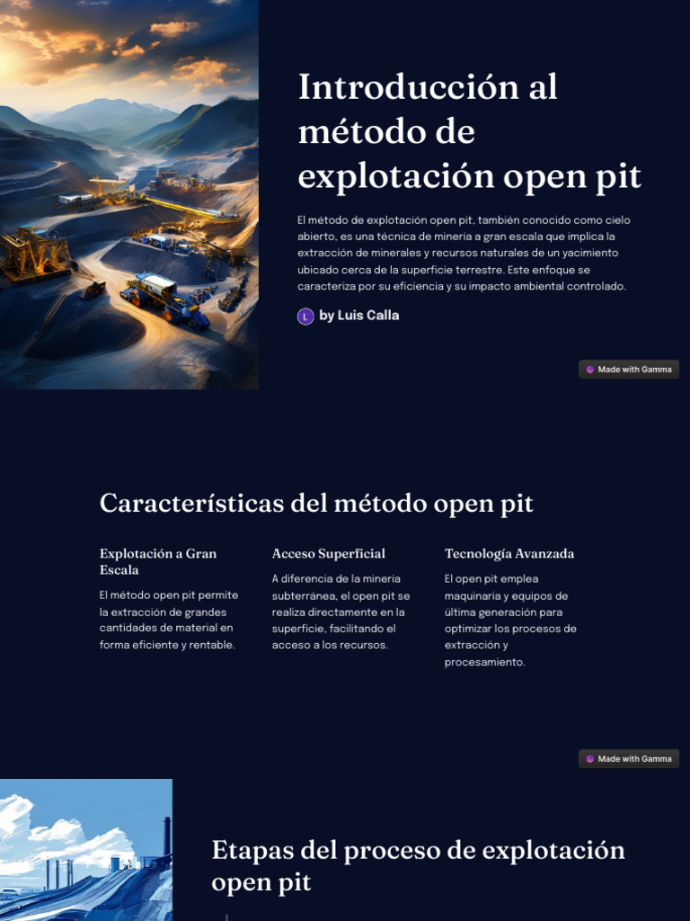 Introduccion Al Metodo de Explotacion Open Pit | PDF | Minería ...