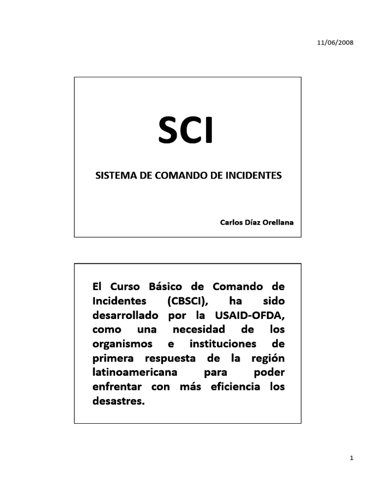 Curso Básico de Sistema de Comando de Incidentes | PDF | Logística ...