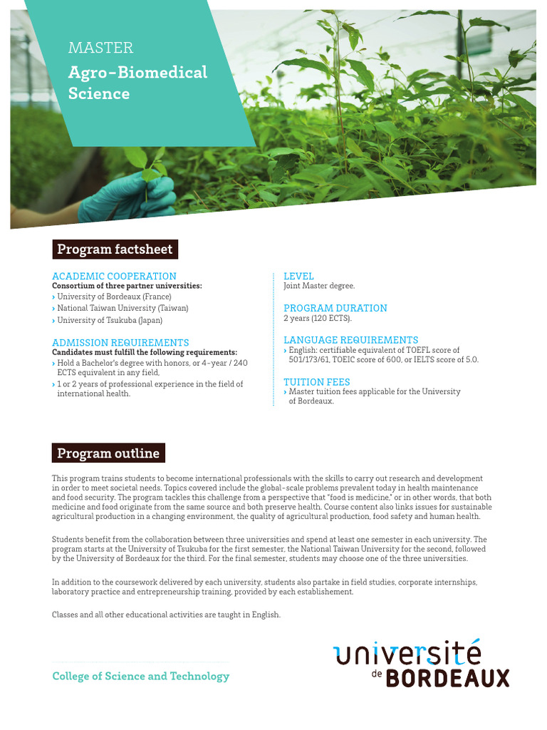 Master - Agro Biomedical Science | PDF | University | Science