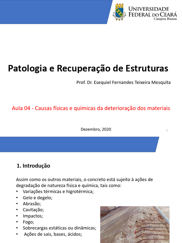 Causas da Deterioração de Estruturas | PDF | Termodinâmica | Química