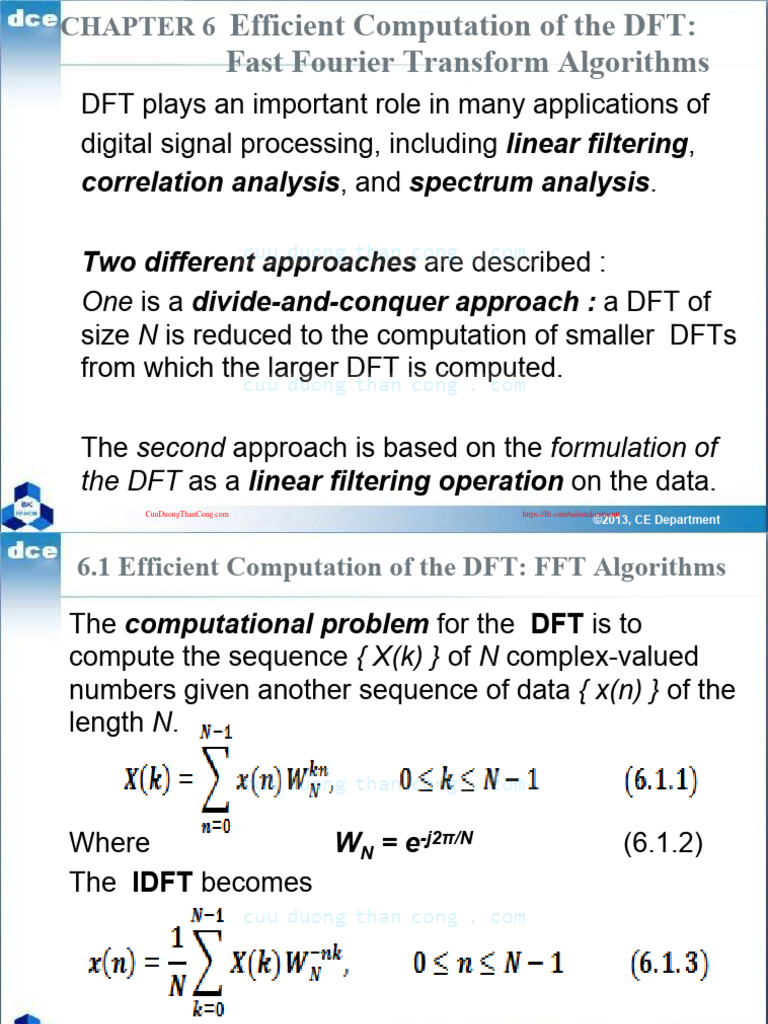 Chuong - 6 - Efficient Computation of The DFT Fast Fourier Transform ...